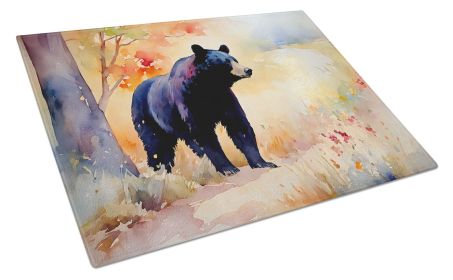 NEW American Black Bear Glass Cutting Board Decorative Tempered Glass Kitchen Cutting and Serving Board Large Size Chopping Board (Default: Default)